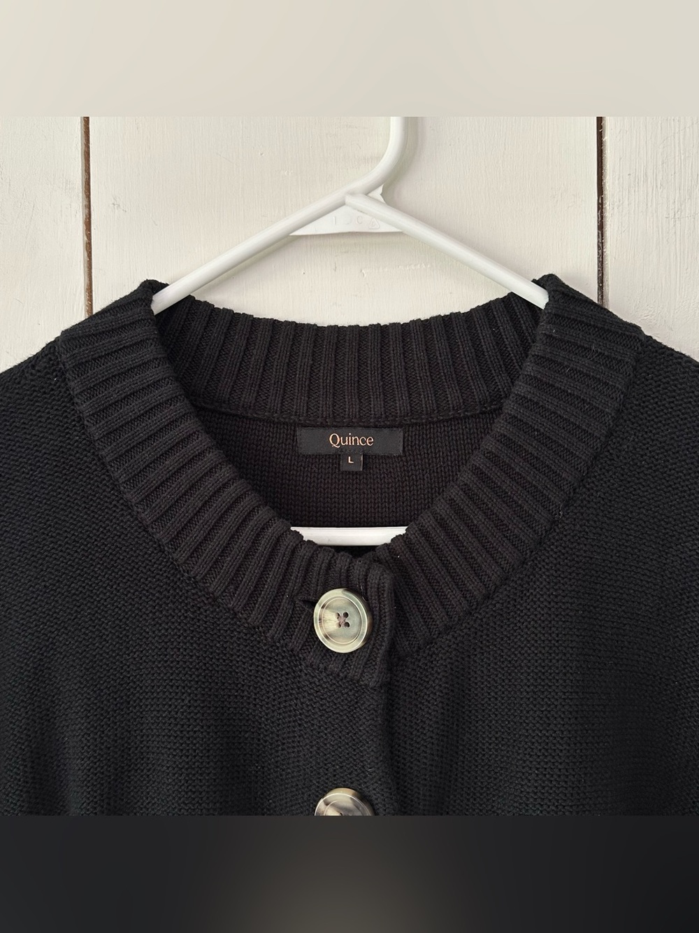 Quince 100% Organic Cotton Cropped Cardigan Sz L Black - Picture 9 of 14